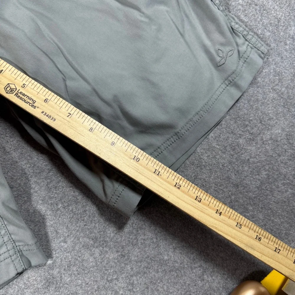 Prana Zion Shorts Mens 32 Gray Green Hiking Outdoor Stretch Nylon 11 Inseam